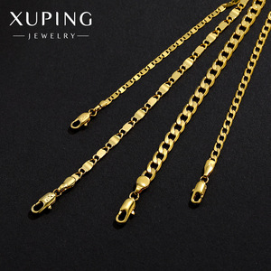 XUPING Catena a maglie cubane placcata oro 24K, Collana in rame alla moda per ciondoli, Gioielli all'ingrosso - Product Image 4