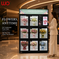Distributeur automatique intelligent de fleurs fraîches à 8 compartiments en acier inoxydable, refroidissement par compresseur, options de paiement multiples, gestion basée sur le cloud