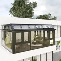 Véranda moderne en aluminium Nuoxin, jardin d'hiver, maison en verre 4 saisons, enceinte vitrée, verre feuilleté trempé à rupture de pont thermique 6063-T6, villa