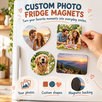 Autocollants aimantés pour réfrigérateur personnalisés avec photo, impression couleur intégrale pour la décoration du réfrigérateur, cadeaux et souvenirs