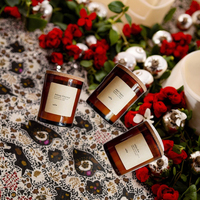 Großhandel Luxuriöse 8oz Mattierte Bernsteinfarbene Glas-Kerzenhalter mit Korkdeckel Heimdekoration Weihnachten Sojawachs Duftkerzen