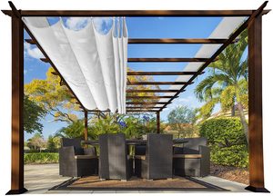 Tenda da Sole Retrattile di Alta Qualità per Giardino e Balcone, Pergola con Telaio in Alluminio, Manuale, per Esterni - Product Image 2