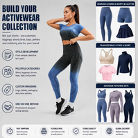 Ensemble de 2 pièces pour femmes, tenue de sport, haut court de yoga et leggings taille haute, effet ombré