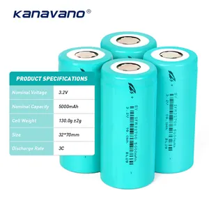 Vente en gros 32700 3.2V 5000mah cellule de batterie 3C décharge Lifepo4 cellule de batterie cylindrique pour moteur électrique E-bike