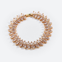 Ensemble de bijoux de mariage pour femmes VANFI, collier, bracelet, boucles d'oreilles et bague en laiton plaqué or, zircon, tendance, élégant et luxueux