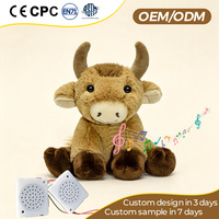 Jouets en peluche chantants personnalisés en usine, animaux en peluche parlants avec enregistrement vocal, vaches musicales électroniques en peluche