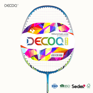 DECOQ Raquette de badminton flexible en fibre de carbone, vente en gros, logo personnalisé, couleur OEM ODM pour les programmes d'entraînement, les écoles, les clubs et la vente au détail - Product Image 1