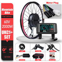 Kit de Conversión de Bicicleta Eléctrica de 60V 2000W, Motor de Cubo Trasero sin Escobillas de 26\", 27.5\", 28\", 29\", 700C para Conversión de Bicicleta Eléctrica