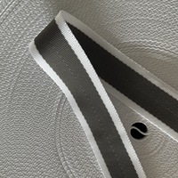 Ruban utilitaire côtelé en polypropylène sergé noir et argenté durable pour sangles industrielles, équipement pour animaux de compagnie et usage extérieur