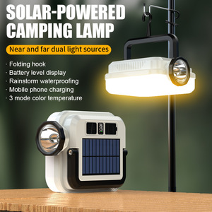 YIHAN Portable Solar LED Camping <b>Lamp</b> 5000K Daylight IP65 Waterproof Lithium Battery Rechargeable CE Certified Dimmable USB - Product Image 6