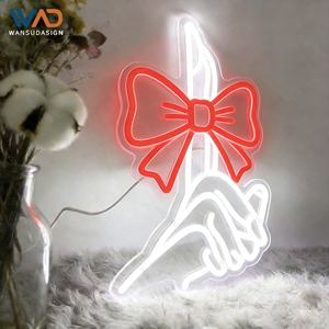 Enseigne néon LED en forme de nœud papillon pour décoration murale, décoration de chambre, enseigne lumineuse pour salon de manucure - Product Image 1