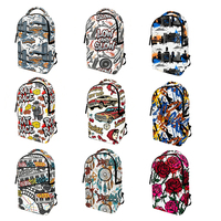 Sac à dos Street Art imprimé intégral pour lycée et université, sacoche pour ordinateur portable, sac à dos de cours avec logo personnalisé, sac à dos graffiti pour le quotidien