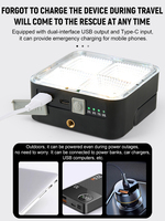 Lampe LED jaune rechargeable par USB, projecteur solaire, lampe de camping d'urgence pour l'extérieur