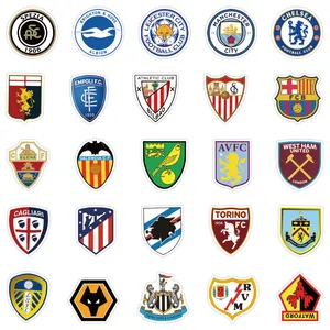 Adesivos de logotipo do clube de futebol, impressão personalizada, morre, cores misturadas, material pvc, adesivos de logotipo do clube de futebol
