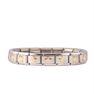 Adjustable Italian Charm <b>Bracelet</b> Stainless Steel <b>Bangle</b> <b>Bracelet</b> With Star Italian Charms <b>Bracelet</b> - Product Image 1