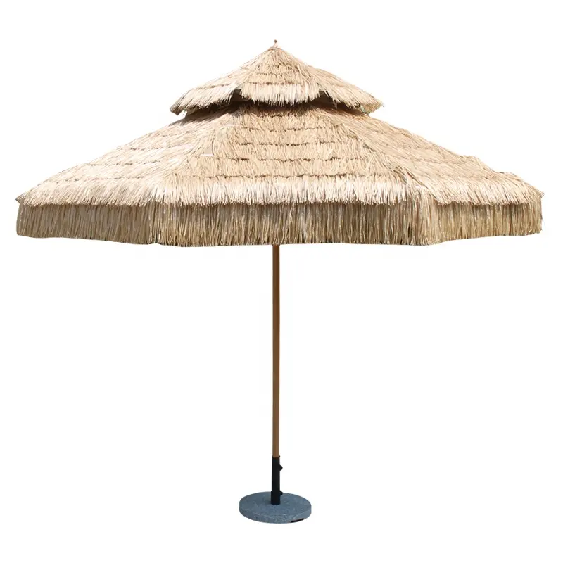 10 футов круглый пляжный зонт Гаваи тики хула солома Универсальный зонт от солнца для младенцев с УФ-защитой
