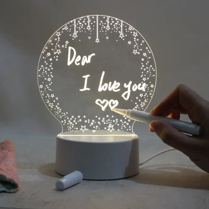 Hot Sale Effect Acrylic 3d Message board night light Decoration Led Illusion Lamp