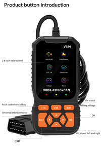 Lector de Códigos Automotrices V520 Listo para Enviar, el Mejor Lector de Códigos para Automóviles, Herramienta de Escaneo de Autos, el Mejor Escáner OBD2 Multilingüe para Autos OBDII - Product Image 4
