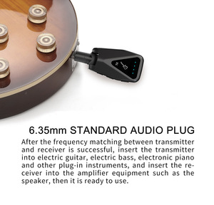 Micrófono Dinámico Inalámbrico de Alta Calidad con Transmisor y Receptor, Cancelación de Ruido, 2.4G UHF, <span class=keywords><strong>para</strong></span> Guitarra, <span class=keywords><strong>Bajo</strong></span> y Uso Acústico - Product Image 5