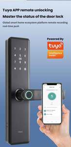Tuya App Remote Control New Finger Print Door <b>Lock</b> Card Key Password Smart Wood for Home Office Apartment Hotel A01 Keyless Matt - Product Image 5
