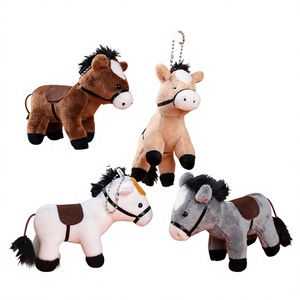 Peluche Cheval à Poils Longs, Breloque de Sac à Dos pour Couples, Figurine Réaliste, Porte-clés, Pendentif de Sac, Poupée en Tissu, Polyester - Product Image 1