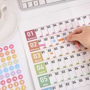 Imoda 2025 calendrier mural coloré de grande taille avec autocollants 365 jours planificateur annuel mémo horaires calendrier planification personnelle - Product Image 4