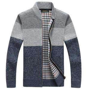 Suéter Cárdigan de Otoño e Invierno con Cierre, <span class=keywords><strong>Grueso</strong></span>, de Forro Polar, Cuello en V, Holgado, Cálido, para Hombre - Product Image 3