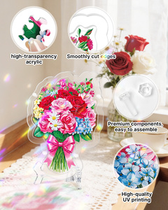 Rompecabezas de Acrílico con Diseño de Ramo de Flores, 62 Piezas, Decoración Floral con Rosas Impresas con UV, Regalo Hecho a Mano para San Valentín, Cumpleaños, Aniversario - Product Image 3