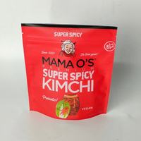 Sachets personnalisés étanches à fermeture éclair pour aliments acides, kimchi coréen, cornichons, avec valve d'air, 12oz 14oz