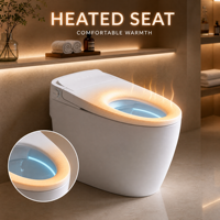 WC intelligent avec chasse d'eau par détection au pied, siège chauffant, séchage à l'air, bidet et télécommande