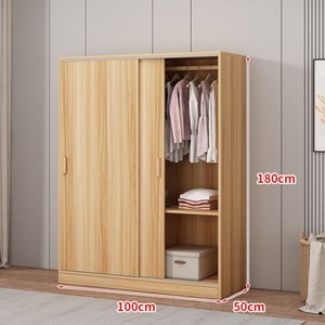 Penjualan laris lemari pakaian kayu sederhana Modern lemari penyimpanan desain pintu geser - Product Image 2