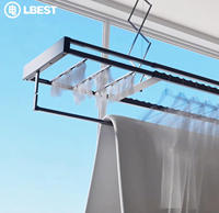 Séchoir à linge électrique mural avec éclairage LED, séchoir intelligent pour balcon, ligne à linge automatique – Vente en gros usine
