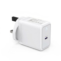 Cargador GaN de 65W con Enchufe para Reino Unido, Certificado UKCA, Puerto Único Tipo-C, Carga Rápida PD, Adaptador de Corriente para Pared, para Laptop, Teléfono, Tableta, Cámara