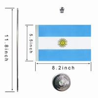 Bureau d'intérieur en gros de haute qualité petit drapeau poteau en métal Table sur mesure drapeau de bureau en métal avec support en métal