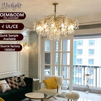 Lámpara de Cristal con Marco de Cobre de Alta Gama 7011, Elegante Lámpara de Techo Estilo Francés Vintage, Lámpara Decorativa para Comedor y Hotel