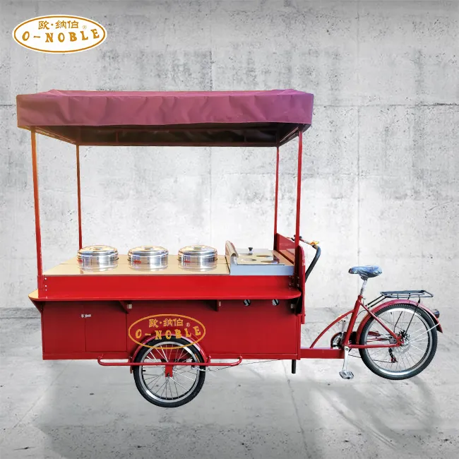Mobile breakfast bike food trailer with grill electric food cart