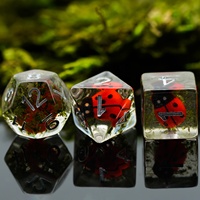 Pour Udixi Logo personnalisé RPG jeu de dés résine polyédrique avec thème coccinelle rouge pour donjons et dragons