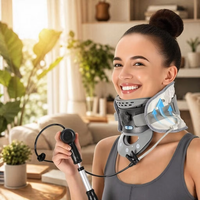 Dispositivo de Tracción Cervical Inflable de Grado Médico con 6 Columnas, Estirador de Cuello con Bomba de Aire Ajustable para Descompresión de Columna Vertebral