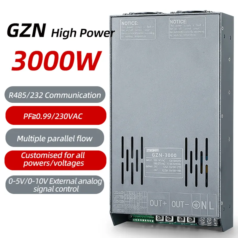 แหล่งจ่ายไฟกระแสตรง PFC 500W 600W 1000W 2000W 3000W 5V 12V 24V 48V 60V AC เป็น DC ควบคุม SMPS สลับพาวเวอร์ซัพพลาย