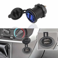 CHSKY Pengisi Daya Mobil Tahan Air Dual USB Pengisian Cepat USB Type-C Panel Instalasi Kartu SD Kartu SIM 12-24V Garansi 1 Tahun