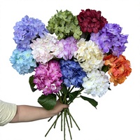 Fleur artificielle en soie d'hortensia, 72 pétales, fausses hortensias pour décoration florale de plafond de salle de mariage, allée fleurie