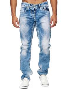 새로운 스타일 청바지 캐주얼 탑스티치 바지 스트레이트 다리 남성 바지 힙합 진 - Product Image 2