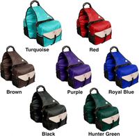 Sacoche de selle de cheval personnalisée avec logo BSCI, sacoches de selle équestres western, sacoches de selle double face pour pommeau, vente en gros