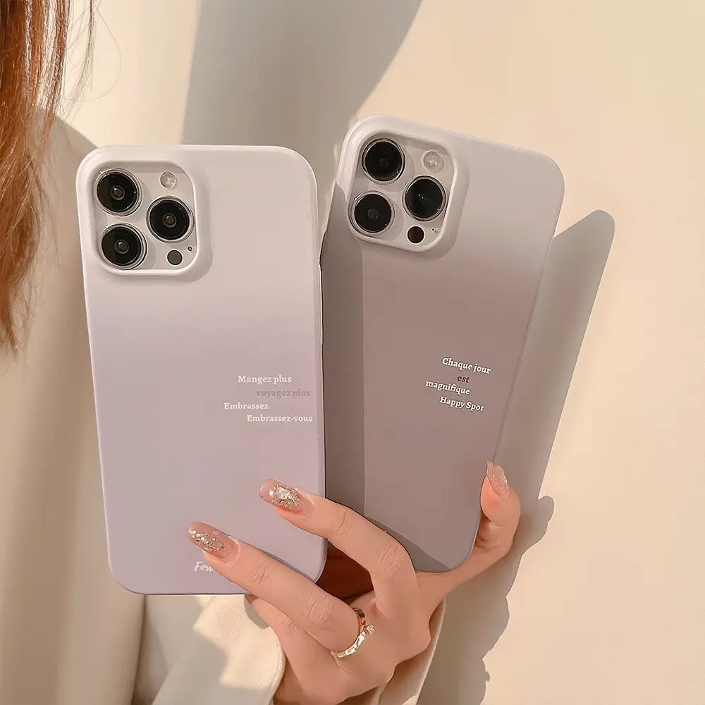 เคสโทรศัพท์แบบแข็งไล่ระดับสีสำหรับสัตว์เลี้ยงแบบมินิมอลสำหรับ iPhone 15 Pro 14 PLUS 13 12 PRO MAX 11 x XS MAX