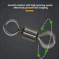 Swivel Pancing Baja Tahan Karat 360 Derajat °   Konektor Putar Halus Tugas Berat Aksesoris Peralatan Memancing Air Asin dan Air Tawar