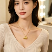 Collar con Colgante de Elefante Tallado Retro, Estilo Minimalista y de la Suerte, Adorno para Clavícula de Mujer, Envío Rápido