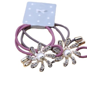 Élastiques à cheveux tressés avec strass fleur de prunier, style coréen, bandeaux premium, accessoires décontractés en tissu tressé, couleur aléatoire - Product Image 5