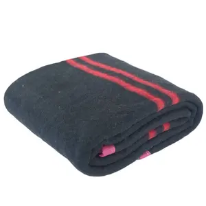 Manta de Toalla de Lana Personalizada con Borde a Rayas, Cómoda, Duradera, Ligera, Cubrecama Multiusos, Textil para el <span class=keywords><strong>Hogar</strong></span> - Product Image 1