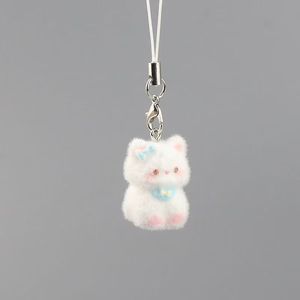 Llavero Colgante de Gato de Resina con Flocado Suave, Muñeco 3D de Dibujos Animados, Lindo Animal de Estimação, Correa para Teléfono Móvil, Adorno para Bolso, Juguetes - Product Image 6