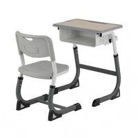 Ensemble de bureau et chaise ergonomiques pour enfants, table d'étude réglable en hauteur avec rangement profond pour livres, siège en plastique moderne pour salle de classe